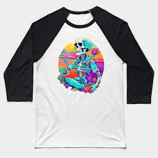 Colorful preppy skeleton style Baseball T-Shirt